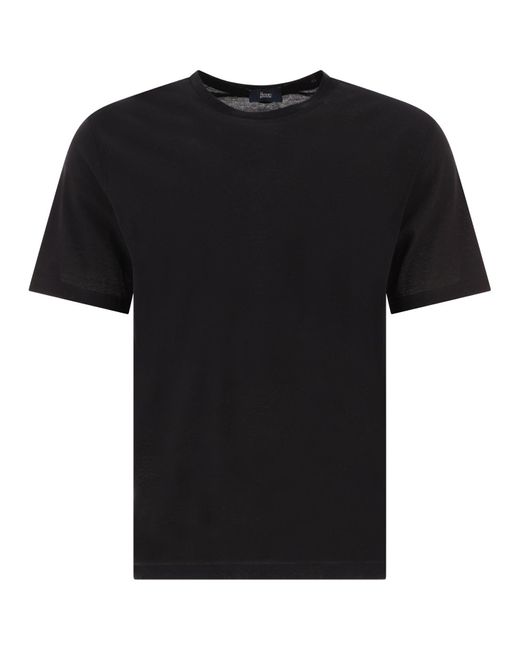 Herno Black Crêpe Jersey T-shirt for men