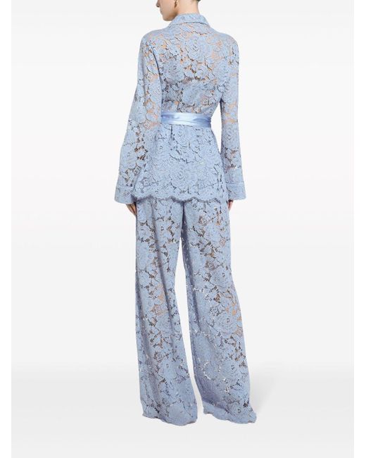 Dolce & Gabbana Cordonetto Lace Pijama Jacket in het Blue