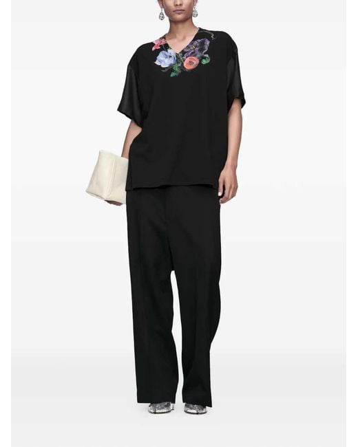 Maison Margiela Black Cotton T-Shirts Tops