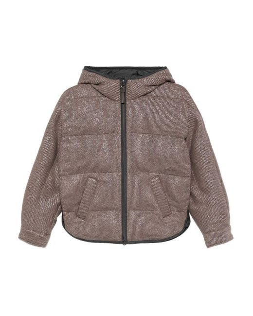 Brunello Cucinelli Gray Gesteppte Lurex-Jacke