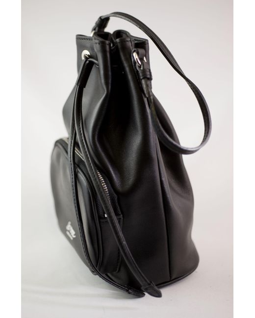LA ROSE Black Leather Satchel Bag
