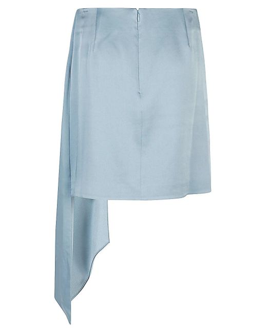 Jonathan Simkhai Blue Mae Draped Mini Skirt