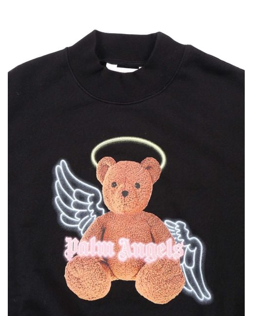 Palm Angels Black Pa Bear Angel Crewneck