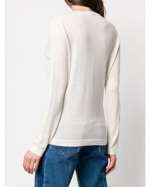 LA ROSE White Button Fitted Cardigan