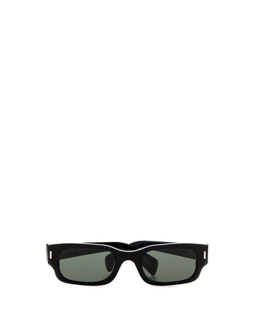 McQueen Black Acetate Panthos Sunglasses