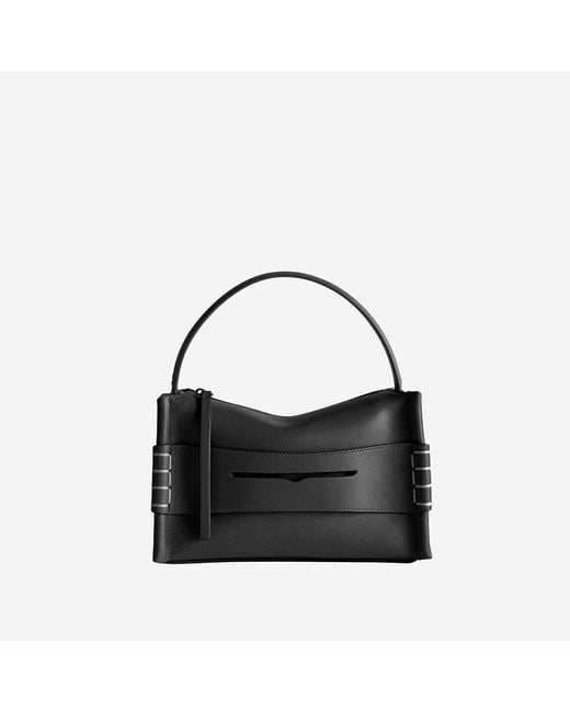 J.W. Anderson Black Small Leather Loafer Bag With Logo