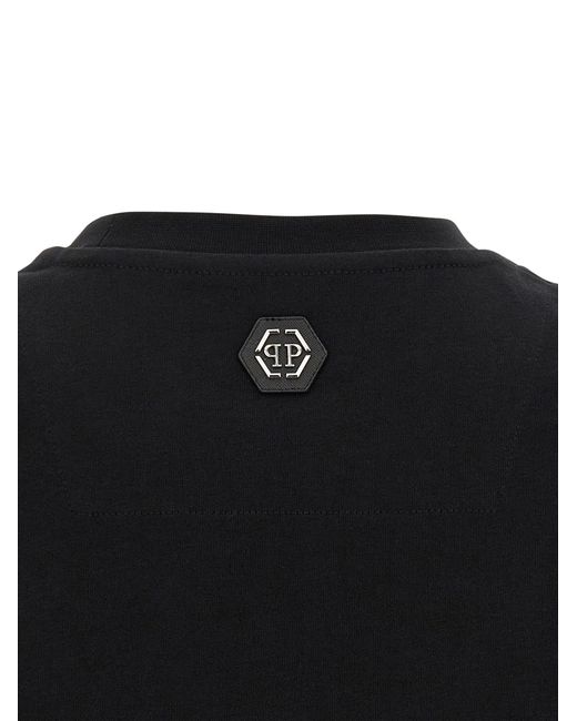 Philipp Plein 'skull & Bones' Print T -shirt in het Black voor heren