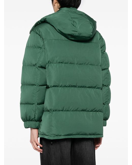 Maison Kitsuné Green Hooded Puffer for men