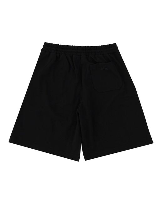 MSGM Black Cotton Shorts