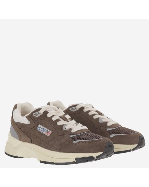 Autry Brown Suede Mesh Terry Sneakers