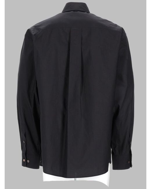 Lemaire Black Chic Cotton-Silk Blend Shirt for men