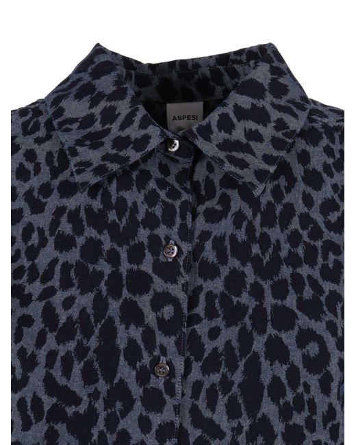 Aspesi Blue Printed Shirt