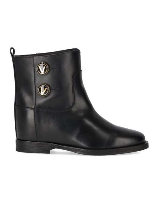 Via Roma 15 Black Santa Monica Ankle Boot With Buttons