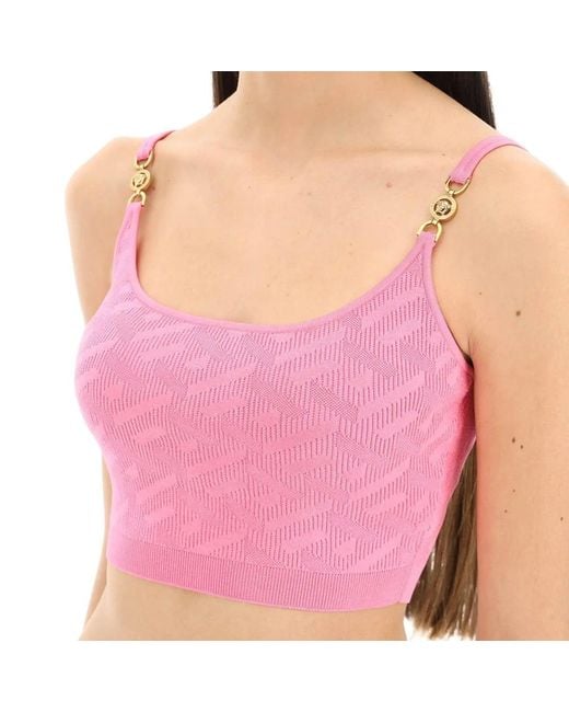 Versace Pink Mini Cropped Top