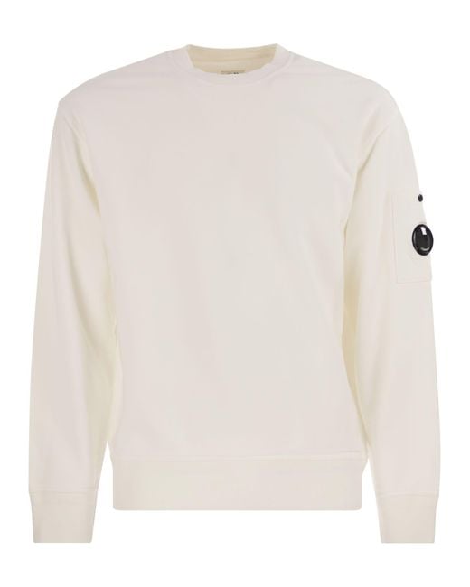 C P Company Cotton Sweatshirt mit Objektiv in White für Herren