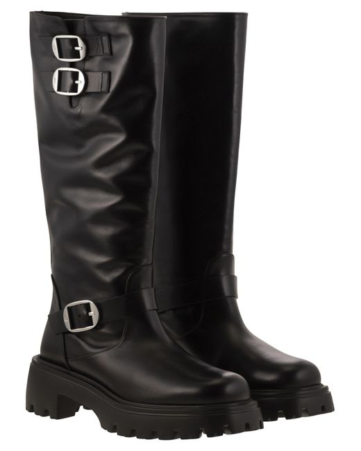 Emerson Moto Leather Boot Stuart Weitzman pour homme en coloris Black