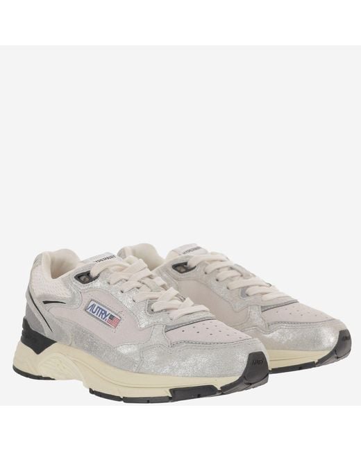 Autry White Suede Mesh Terry Lacing Sneakers