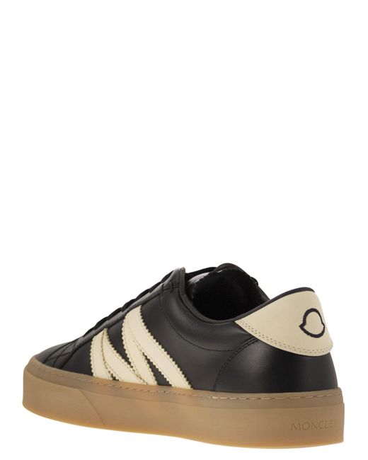 Moncler Monaco2 Leder und Nubuck -Turnschuhe. in Black für Herren
