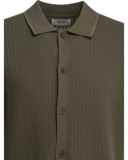 NN07 Green "Nalo" Polo Shirt With Buttons