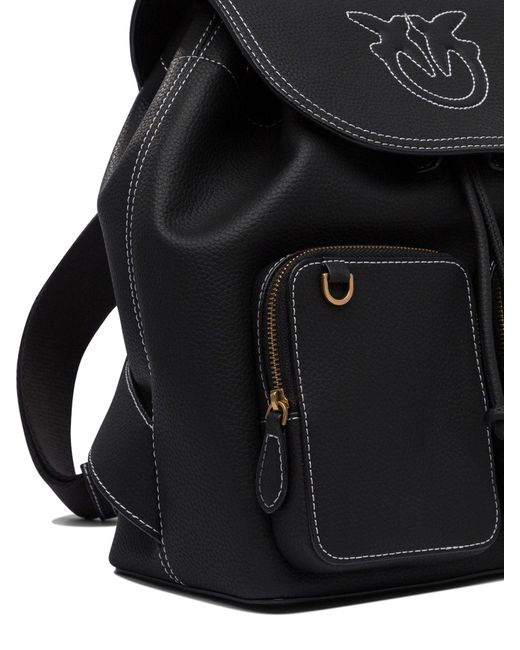 Pinko Black Zainetto Multitasche in Pelle Bottalata