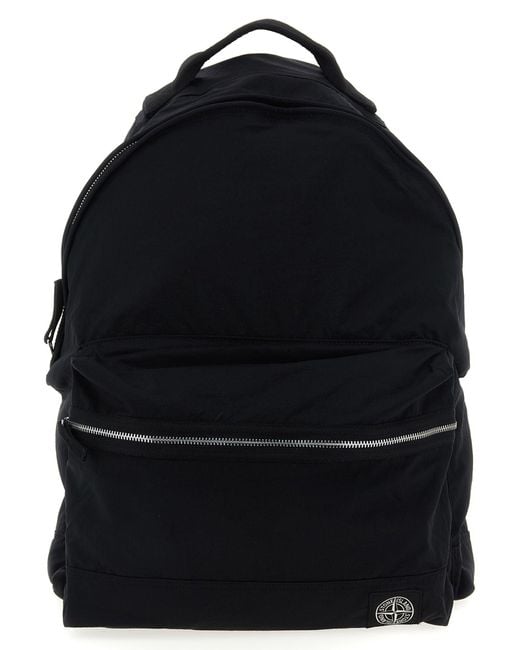 Stone Island Logo Patch Backpack in het Blue voor heren