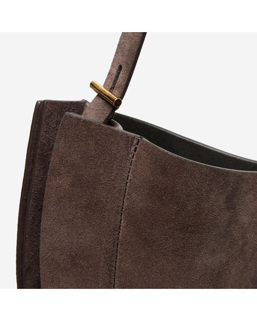MINOBOSSI Brown Lizzie Suede Handbag