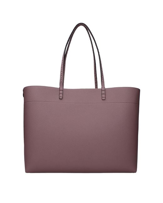 Fendi Purple Shoulder Bag Roll/ Leather