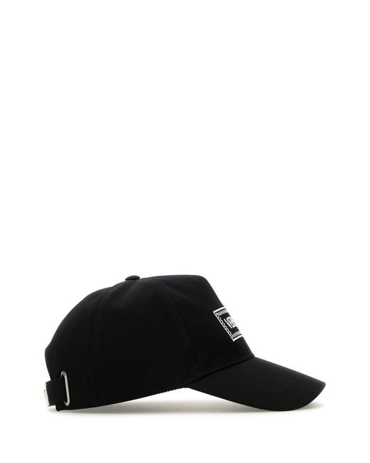 Versace Black Cotton Baseball Cap for men