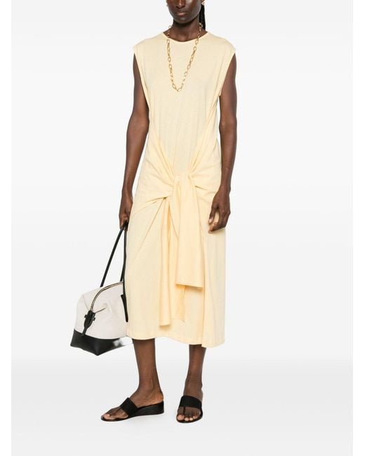 Totême  White Round Neck Midi Dress