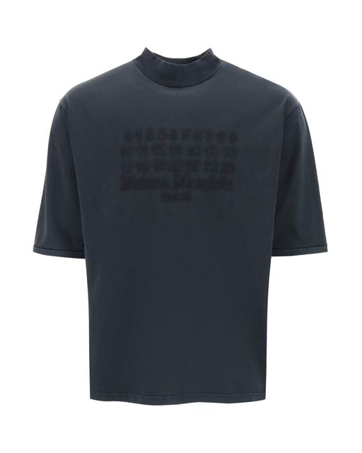 Maison Margiela Numeric Logo T -Shirt mit sieben in Blue für Herren