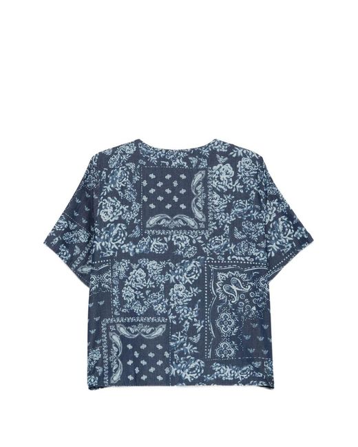 Emporio Armani Printed Cotton T-Shirt in Blue | Lyst Canada