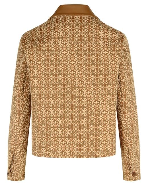 Max Mara Brown 'Viborg' Camel Cotton Jacquard Jacket