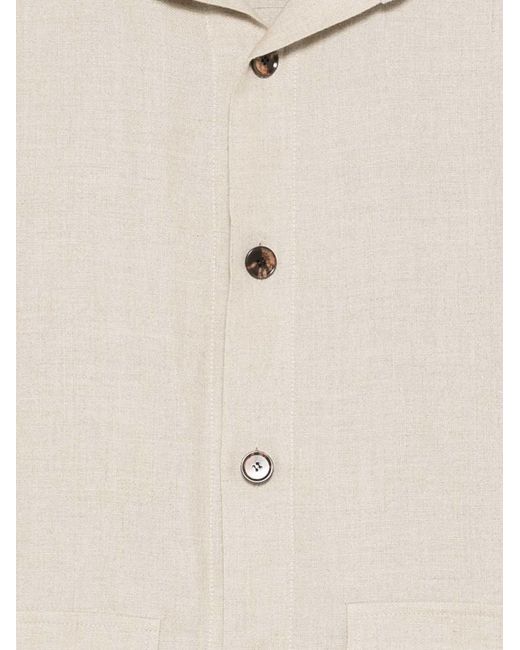 Sartorio Napoli White Button Up Jacket With Flap Pockets