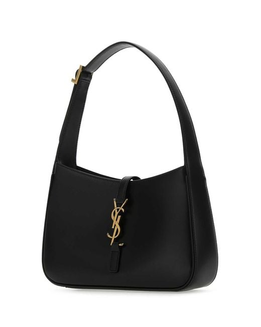 Saint Laurent Black Calf Leather Flap Shoulder Bag