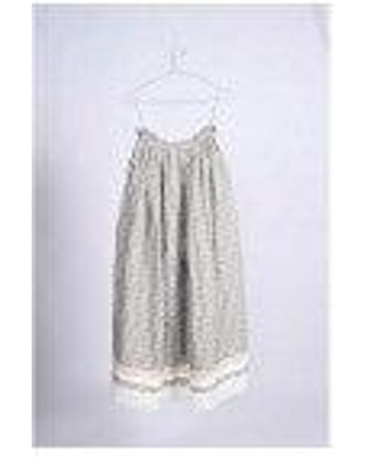 Péro White Baumwollblumenmusterrock