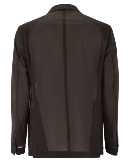 Tagliatore Black Lightweight Technical Fabric Jacket for men