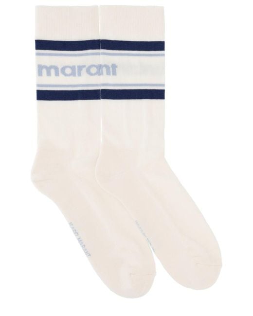 Isabel Marant White Socks With Logo