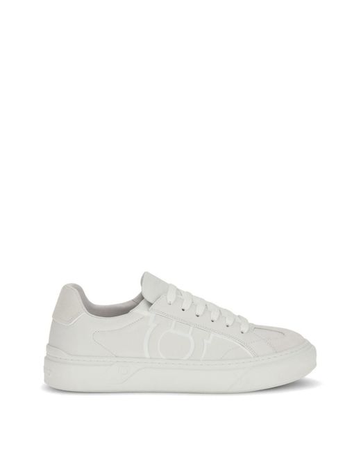 Ferragamo White Ledersneaker