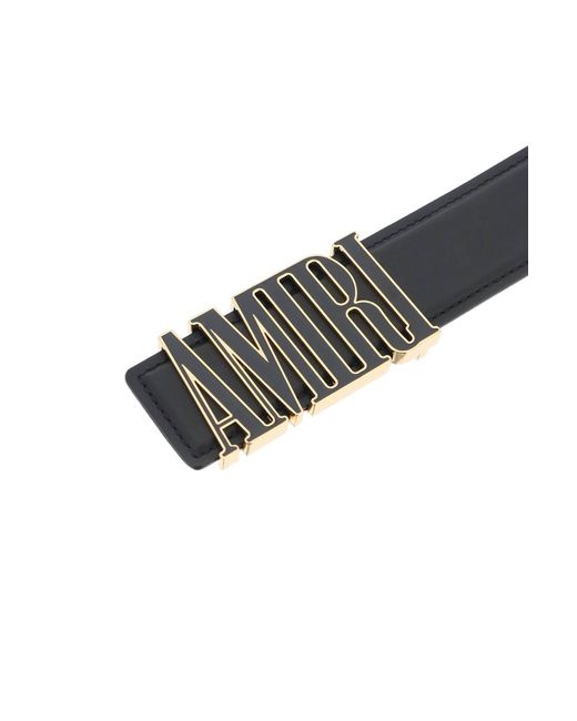 Cinturón de hebilla del logotipo de Amiri de hombre de color Black