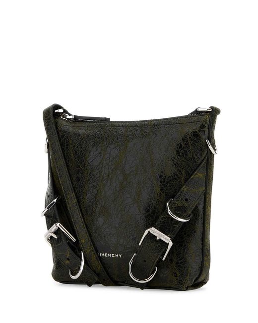 Givenchy Black Two-Tone Leather Voyou Crossbody Bag for men