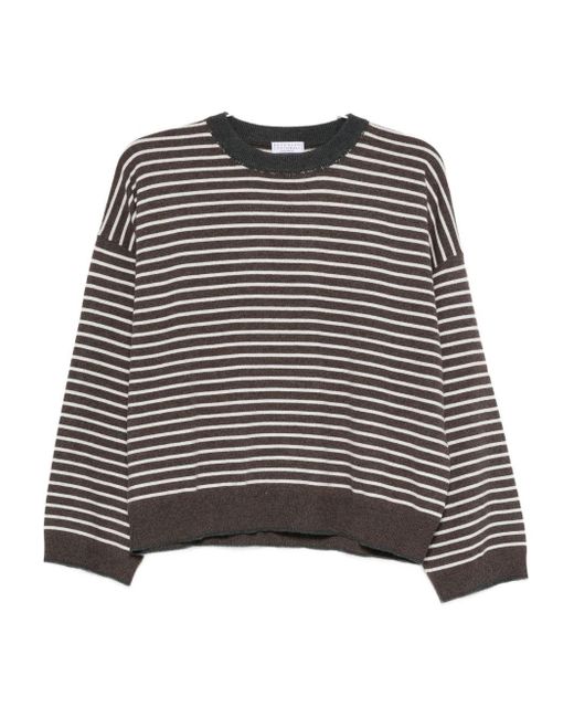 Brunello Cucinelli Black Wolle und Kaschmirpullover