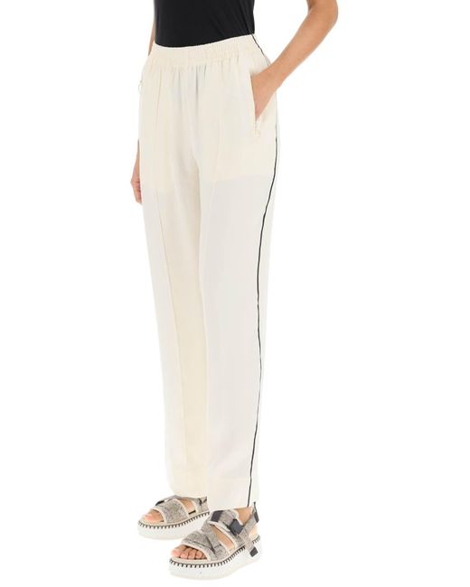 See By Chloé White See By Chloe Piped Satin Pants