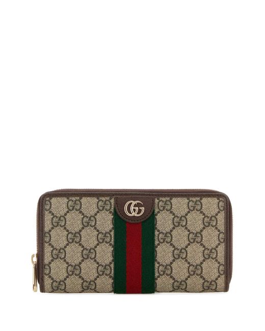 Gucci Gray GG Supreme Fabric Ophidia Wallet