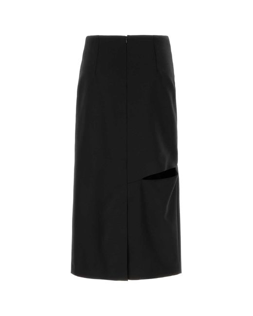 Jil Sander Black Wool Blend Skirt