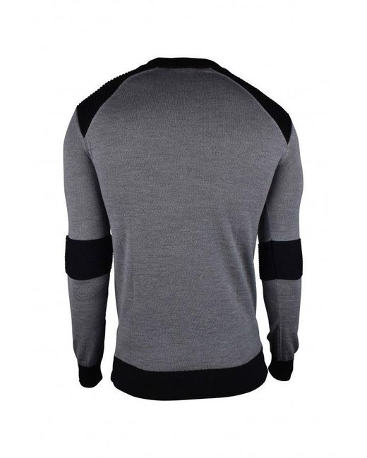 Balmain Fitted Wool Sweater With Logo in Black für Herren