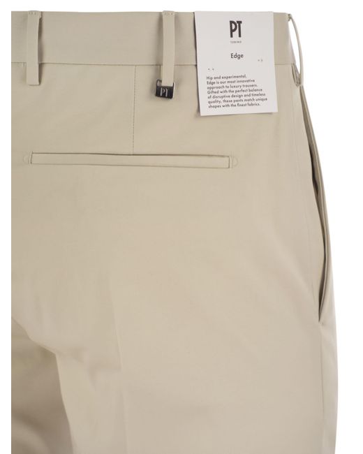 PT Torino Natural Dieci Stretch Cotton Trousers for men