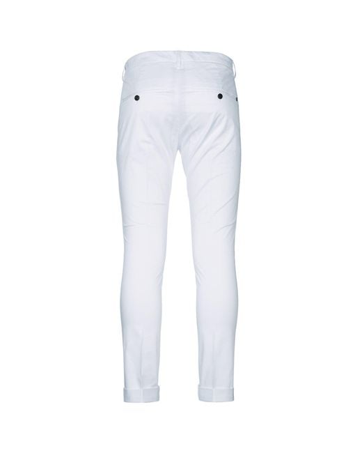 Dondup White Pantalone Gaubert for men