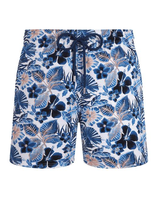 Vilebrequin Blue Swim Shorts With Tropical Floral Print for men
