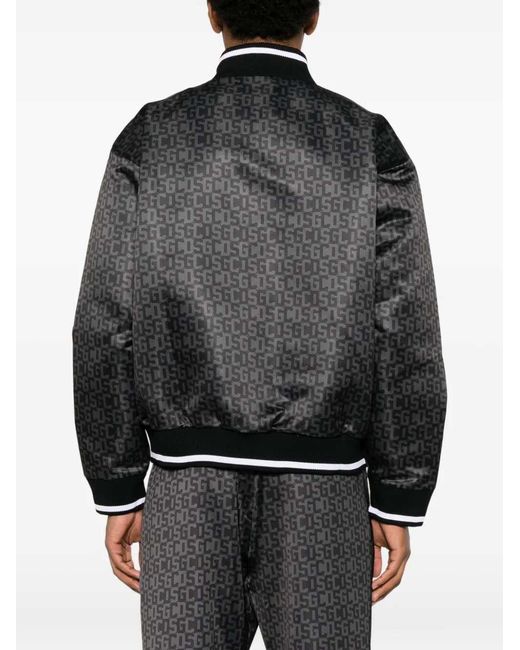 Gcds Black Full Zip Nylon "Monogram Logo" Jacket