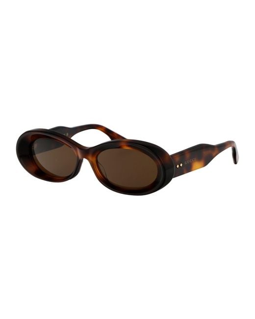 Gucci Brown Gg1527S Linea Rivets Sunglasses